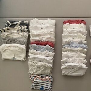 Petit Bateau Onesies (22) & Pants (2)